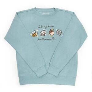 New Size Large Love In Faith In Every Season Embroidered Crewneck Christian Gift